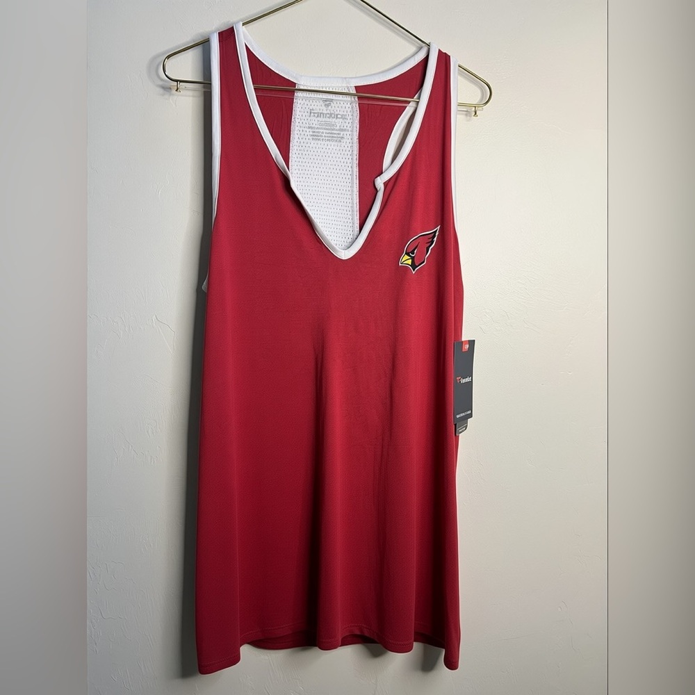 Fanatics Arizona Cardinals Womens XL Tank Top Red White Mesh Racerback NFL‎ New